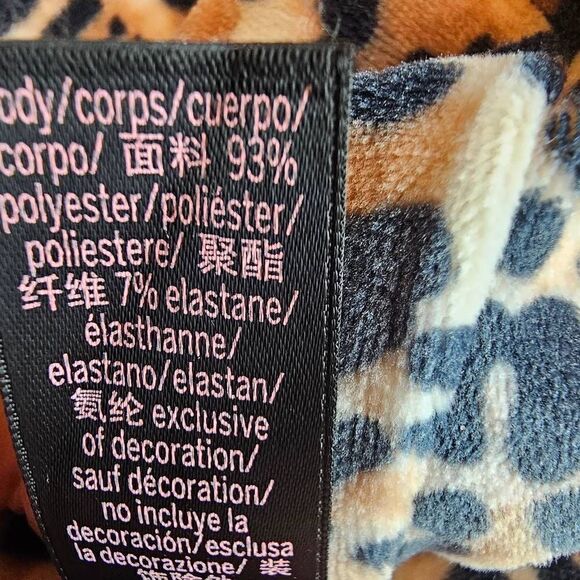 Victorias secret womens Sz XL leopard print hooded crop jacket top - Picture 8 of 8